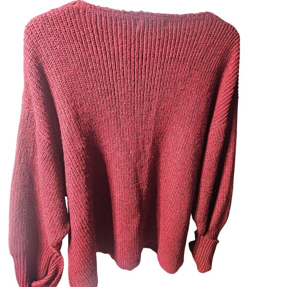 4th & Reckless Red Knitted V-Neck Sweater Womens US 5XL UK 22 EUR 50 Comfortable - Picture 3 of 3